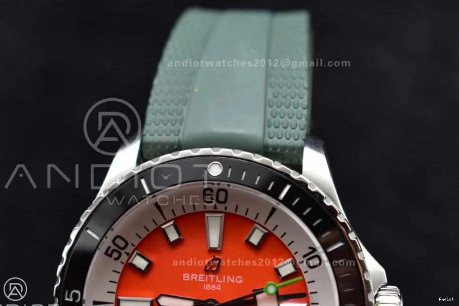 SS Rubber Best A2824 Automatic Dial on Orange Edition 42 Green 1:1 BLSF SuperOcean Strap 1113